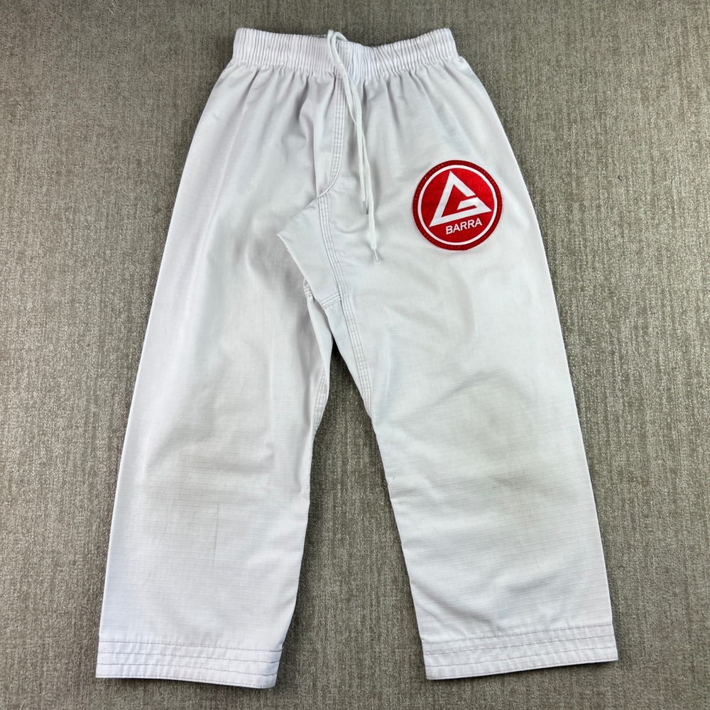Gracie Barra BJJ Gi Pants Kids Y3 White Ripstop Equipe Edition Martial Arts